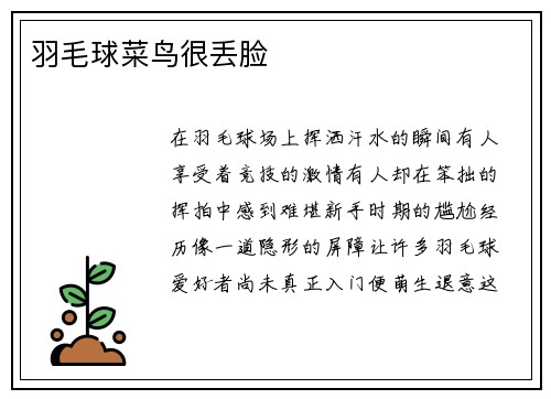 羽毛球菜鸟很丢脸